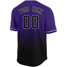 Load image into Gallery viewer, Custom Purple Black-Gray Fade Baseball Jersey
