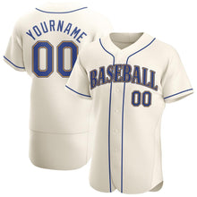 Load image into Gallery viewer, Custom Cream Royal-Gold Authentic Baseball Jersey
