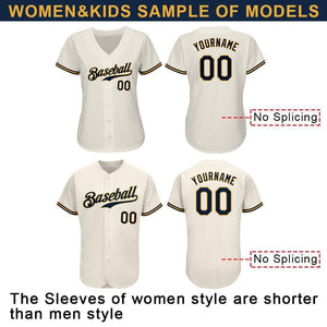 Custom Cream Navy-Gold Authentic Baseball Jersey