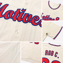 Load image into Gallery viewer, Custom Cream Navy-Gold Authentic Baseball Jersey
