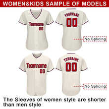 Load image into Gallery viewer, Custom Cream Red-Royal Authentic Baseball Jersey
