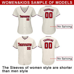 Custom Cream Red-Royal Authentic Baseball Jersey