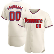 Load image into Gallery viewer, Custom Cream Red-Royal Authentic Baseball Jersey
