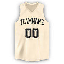 Load image into Gallery viewer, Custom Cream Black V-Neck Basketball Jersey
