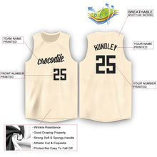 Load image into Gallery viewer, Custom Cream Black Round Neck Basketball Jersey
