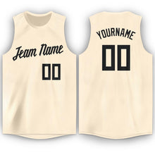 Load image into Gallery viewer, Custom Cream Black Round Neck Basketball Jersey
