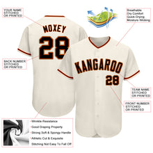Load image into Gallery viewer, Custom Cream Black-Orange Authentic Baseball Jersey
