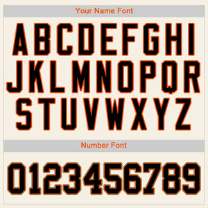 Custom Cream Black-Orange Authentic Baseball Jersey