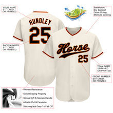 Load image into Gallery viewer, Custom Cream Black-Orange Authentic Baseball Jersey

