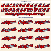 Load image into Gallery viewer, Custom Cream Red-Navy Authentic Throwback Rib-Knit Baseball Jersey Shirt
