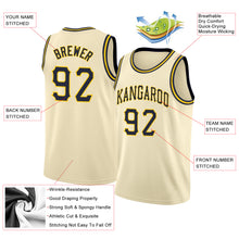 Load image into Gallery viewer, Custom Cream Navy-Gold Round Neck Rib-Knit Basketball Jersey
