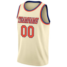 Load image into Gallery viewer, Custom Cream Orange-Royal Round Neck Rib-Knit Basketball Jersey
