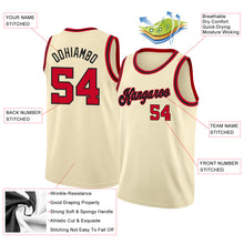Load image into Gallery viewer, Custom Cream Red-Black Round Neck Rib-Knit Basketball Jersey
