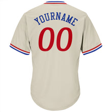 Load image into Gallery viewer, Custom Cream Red-Royal Authentic Throwback Rib-Knit Baseball Jersey Shirt

