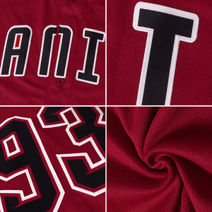 Custom Crimson Black-Khaki Authentic Baseball Jersey
