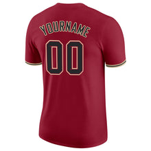 Load image into Gallery viewer, Custom Crimson Black-Khaki Performance T-Shirt
