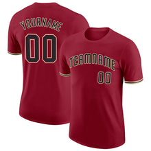 Load image into Gallery viewer, Custom Crimson Black-Khaki Performance T-Shirt
