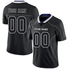 Load image into Gallery viewer, Custom Lights Out Black Light Gray-Royal Football Jersey
