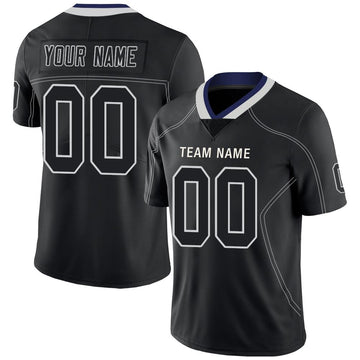 Custom Lights Out Black Light Gray-Royal Football Jersey