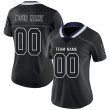 Load image into Gallery viewer, Custom Lights Out Black Light Gray-Royal Football Jersey
