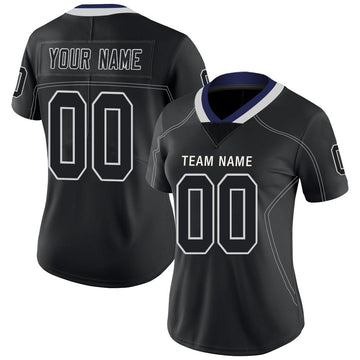 Custom Lights Out Black Light Gray-Royal Football Jersey