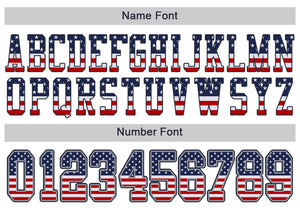 Custom White Navy-Gray USA Flag Fashion Football Jersey