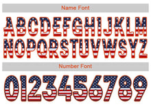 Load image into Gallery viewer, Custom White Orange-Navy USA Flag Fashion Football Jersey
