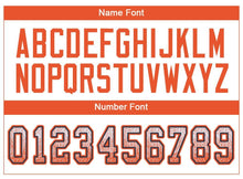 Load image into Gallery viewer, Custom White Orange-Navy Mesh Drift Fashion Football Jersey
