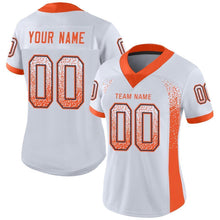 Load image into Gallery viewer, Custom White Orange-Navy Mesh Drift Fashion Football Jersey
