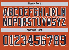 Load image into Gallery viewer, Custom Orange Navy-White Fade Baseball Jersey
