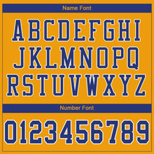 Load image into Gallery viewer, Custom Gold Royal-White Mesh Authentic Football Jersey
