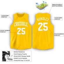 Load image into Gallery viewer, Custom Gold White Round Neck Basketball Jersey
