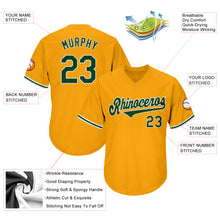 Load image into Gallery viewer, Custom Gold Green-White Authentic Throwback Rib-Knit Baseball Jersey Shirt
