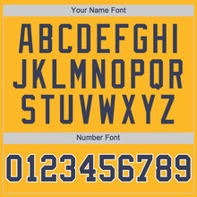 Load image into Gallery viewer, Custom Gold Navy-White Authentic Baseball Jersey
