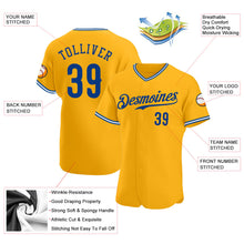 Load image into Gallery viewer, Custom Gold Royal-White Authentic Baseball Jersey

