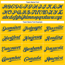 Load image into Gallery viewer, Custom Gold Royal-White Authentic Baseball Jersey
