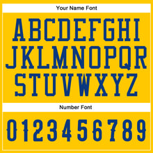 Load image into Gallery viewer, Custom Gold Royal-White Authentic Baseball Jersey
