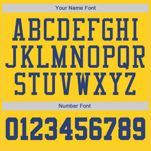 Load image into Gallery viewer, Custom Gold Royal-White Authentic Throwback Basketball Jersey
