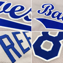 Load image into Gallery viewer, Custom Gray Royal-Orange Authentic Baseball Jersey
