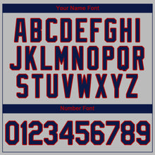 Load image into Gallery viewer, Custom Gray Navy-Red Authentic Baseball Jersey
