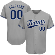 Load image into Gallery viewer, Custom Gray Royal-White Authentic Baseball Jersey
