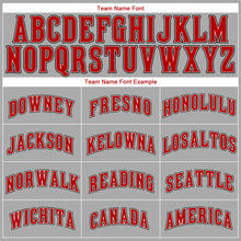 Load image into Gallery viewer, Custom Gray Red-Black Authentic Baseball Jersey
