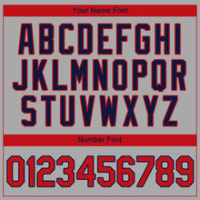 Load image into Gallery viewer, Custom Gray Red-Navy Authentic Baseball Jersey
