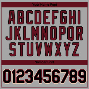 Custom Gray Black-Crimson Authentic Baseball Jersey