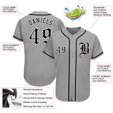 Load image into Gallery viewer, Custom Gray Black-White Authentic Baseball Jersey

