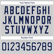 Load image into Gallery viewer, Custom Gray Navy-White Authentic Baseball Jersey

