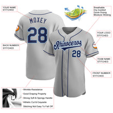 Load image into Gallery viewer, Custom Gray Navy-Powder Blue Authentic Baseball Jersey
