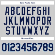 Load image into Gallery viewer, Custom Gray Navy-Powder Blue Authentic Baseball Jersey
