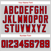 Load image into Gallery viewer, Custom Gray Red-Navy Authentic Baseball Jersey
