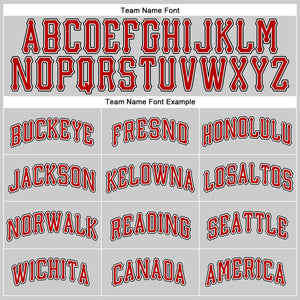 Custom Gray Red-Black Authentic Baseball Jersey